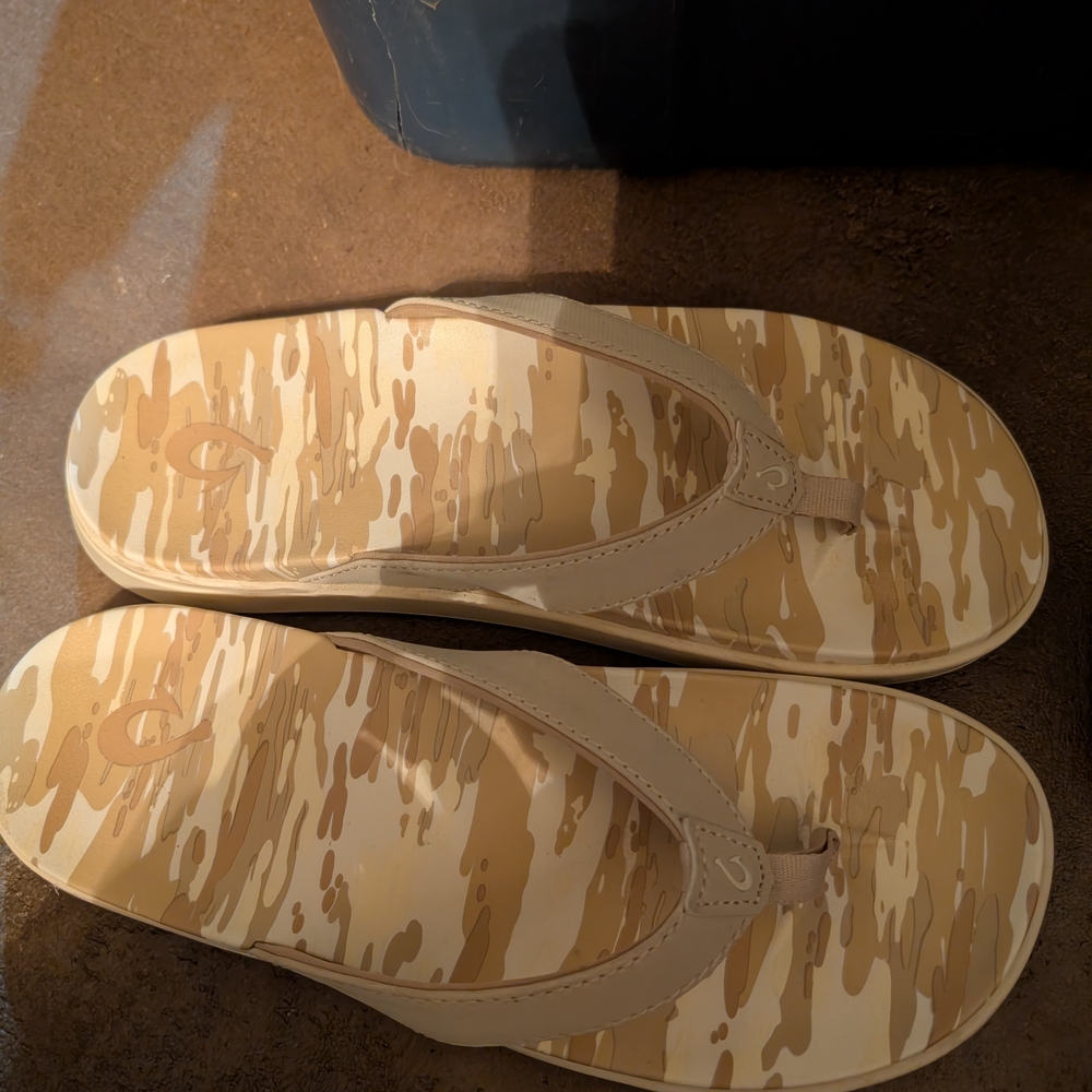 Oulkai Tan Flip-Flops for Women